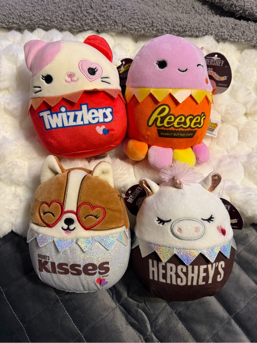 Squishmallows Candy-Themed Plush Set - Red, Pink, Orange, Brown, White